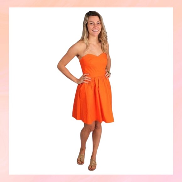 Lauren James Dresses & Skirts - Lauren James Orange Seersucker Woman Dress